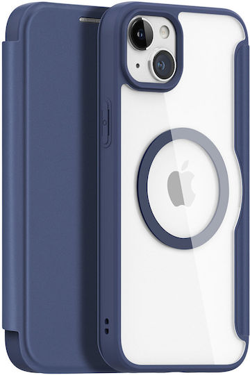 Skin X Pro Book Leather / Silicone / Plastic Blue (iPhone 15 Plus)