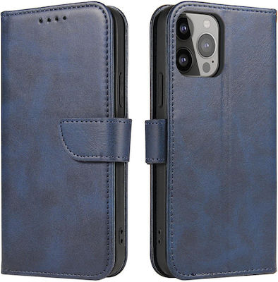 Magnet Wallet Silicone / Leather Blue (iPhone 15 Plus)