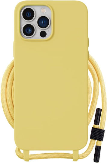 Techsuit Lanyard Back Cover Silicone with Strap Yellow (iPhone 15 Plus)