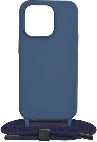 Techsuit Lanyard Back Cover Silicone with Strap Blue (iPhone 15 Pro)