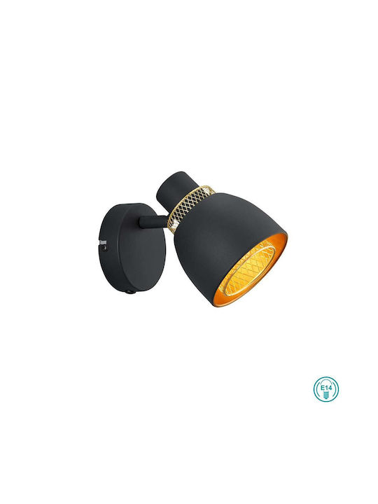 Trio Lighting Single Spot with Socket E14 in Black Color