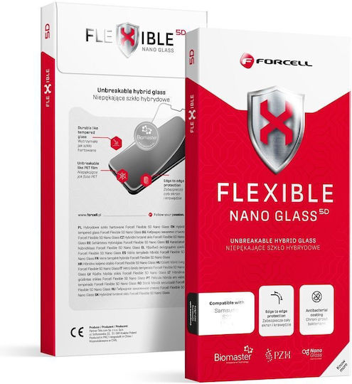 Forcell Flexible Nano Glass 5D Закалено стъкло Черен (iPhone 15 Pro)