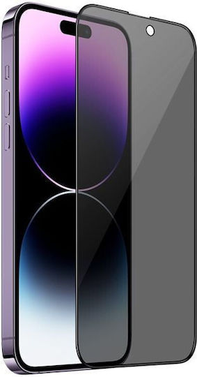 Frame 3D Full Glue Privacy Full Face Tempered Glass Μαύρο (iPhone 15 Pro Max)