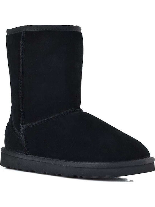 Izy Leder Damenstiefel Schwarz