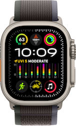 Apple Watch Ultra 2 Titan 49mm Rezistent la apă cu eSIM și pulsometru (Buclă de traseu albastru/negru - S/M)