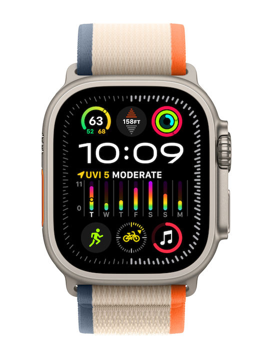 Apple Watch Ultra 2 Trail Loop S M Titanium 49mm eSIM Orange Beige Trail Loop S M Skroutz.gr
