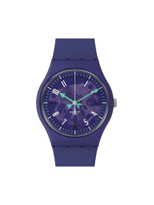 Swatch Watch with Purple Rubber Strap