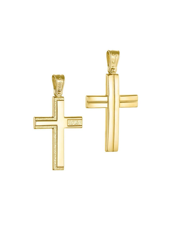 Papoulidis Jewellery Herren Gold Kreuz 14K mit Kette