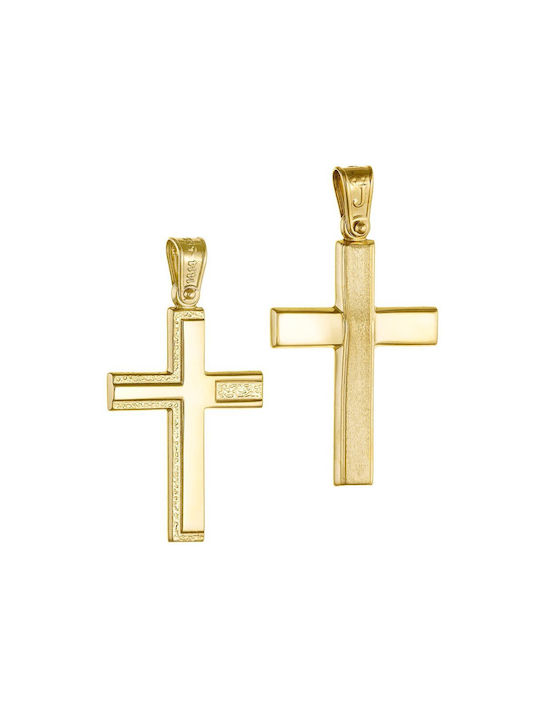 Papoulidis Jewellery Herren Gold Kreuz 14K mit Kette