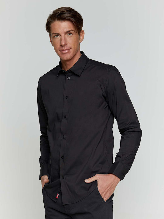 Velilla Men's Shirt Long Sleeve Black