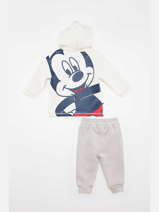 Disney Παιδικό Set de pantaloni de trening Ecru 2buc Mickey Mouse
