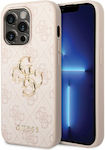 Guess Metal Logo Back Cover Πλαστικό Ροζ (iPhone 15 Pro)