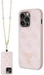 Guess Strass Triangle Metal Logo Plastic Back Cover with Strap Pink (iPhone 15 Pro MaxiPhone 15 Pro Max)