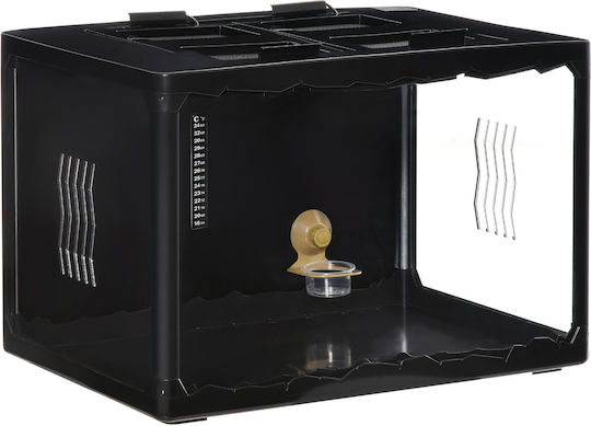 Pawhut Ενυδρείο Ερπετών Terrarium Μαύρο 60x40x40.5cm