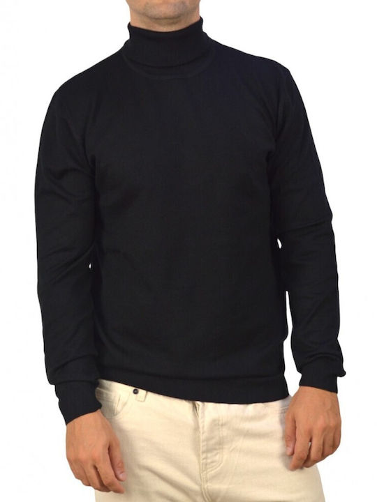 Hamaki-Ho Men's Long Sleeve Sweater Turtleneck Black