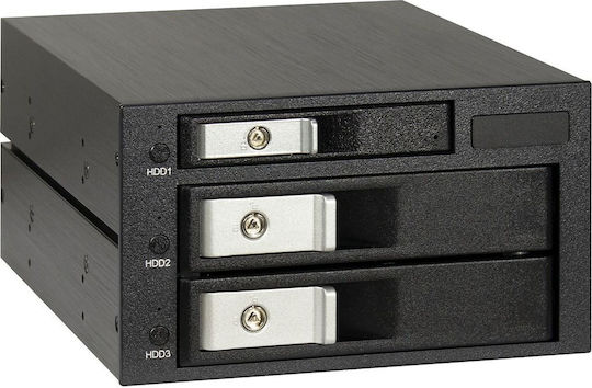 Inter-Tech IPC ST-3525 Hard Drive Case for 3 Hard Drives 2.5" / 3.5" SATA III in Schwarz color