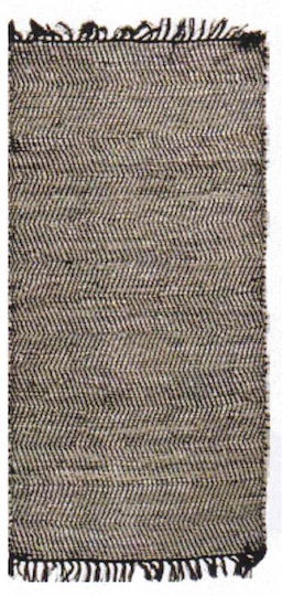 Persika Leather Rugs Solid Teppich Rechteckig Leder mit Fransen Grey (#030717-01A)