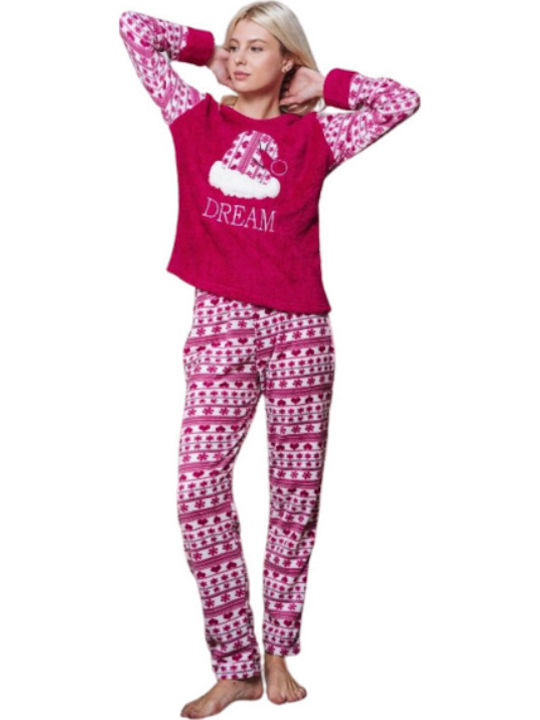 Elitol Winter Women's Pyjama Set Fuchsia Elitol Winter Women's Pyjama Set Fuchsia