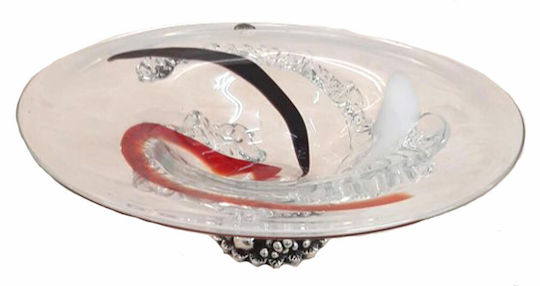 Decorative Bowl Pedestal Multicolour 34x34x13cm