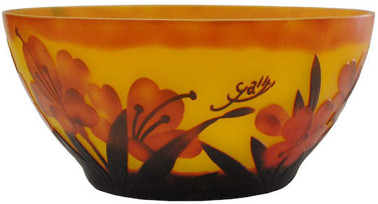 Dekorative Schüssel Glas Orange 22.5x11x11cm 1Stück