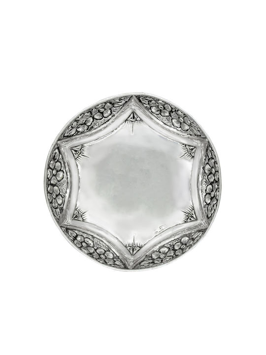 Savvas Design Dekorative Schüssel Silber Silber 12.5x12.5x4cm 1Stück