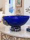 ForHome Dekorative Schale Glas Blau 22,5x22,5x12cm