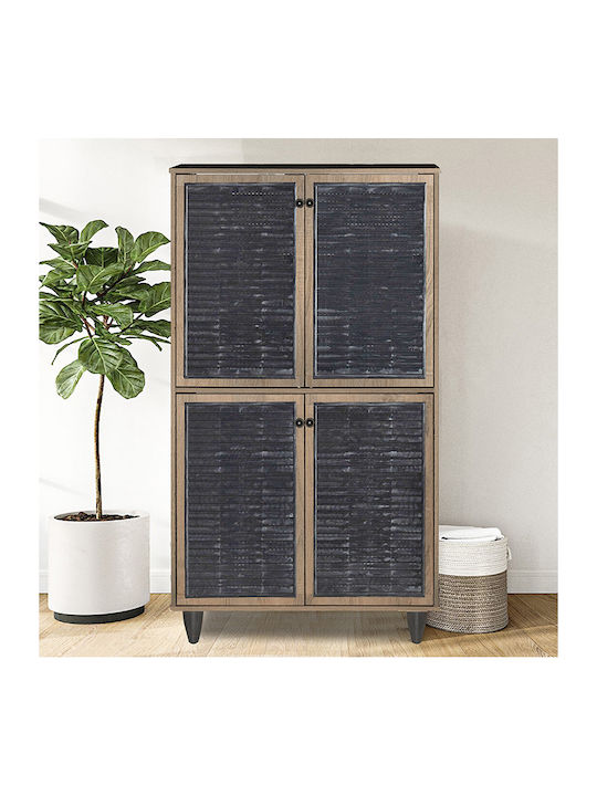 Ronan Wooden Shoe Organizer Brown 70.5x35x122cm