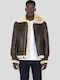 Lederjacke Winter Jacke Braun