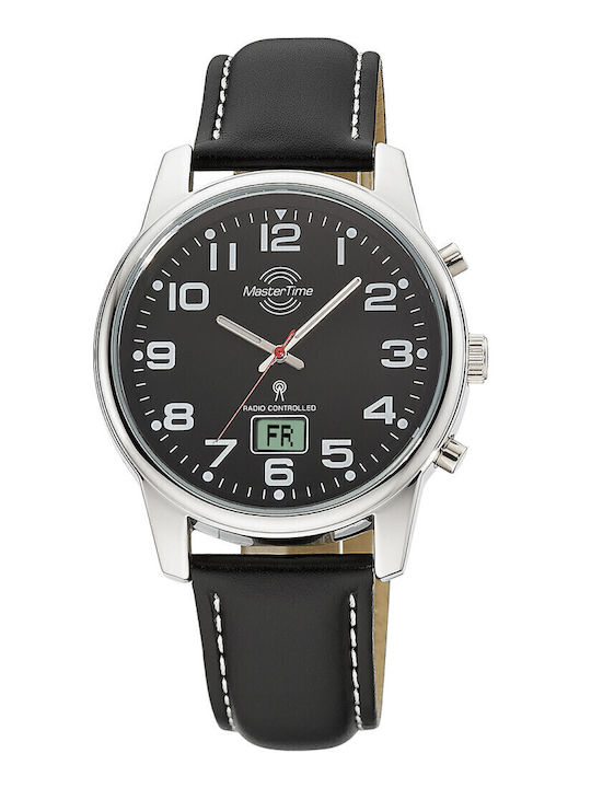 Master Time Ανδρικό Ρολόι 41mm Μπαταρίας με Ασημί Δερμάτινο Λουράκι