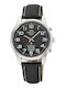 Master Time Ανδρικό Ρολόι 41mm Μπαταρίας με Ασημί Δερμάτινο Λουράκι