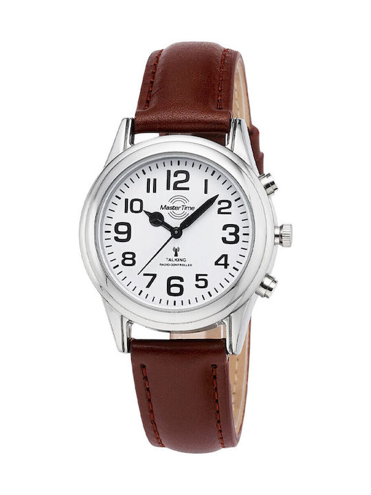 Master Time Γυναικείο Ρολόι 36mm Μπαταρίας με Καφέ Δερμάτινο Λουράκι