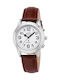 Master Time Γυναικείο Ρολόι 36mm Μπαταρίας με Καφέ Δερμάτινο Λουράκι