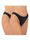 A.A UNDERWEAR Baumwolle Damen Brasilien 2Pack mit Spitze Schwarz