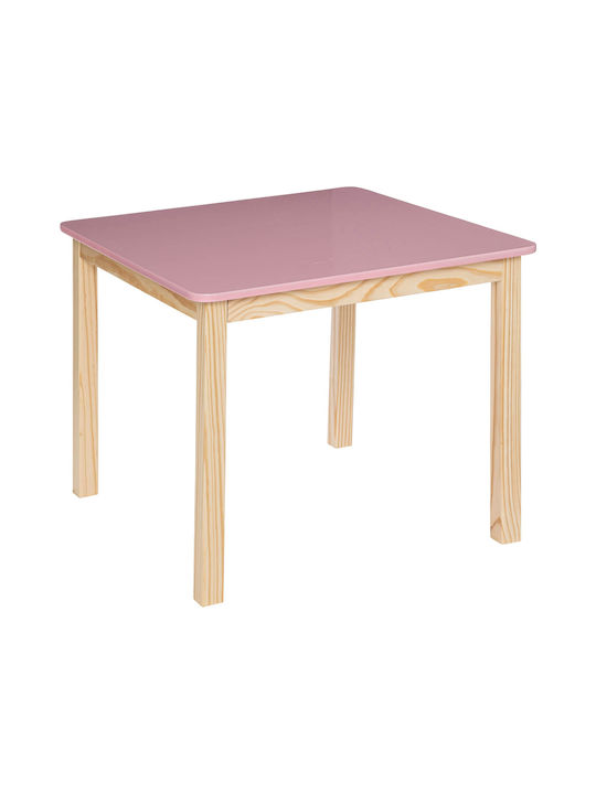 Kindertisch aus Holz Rosa