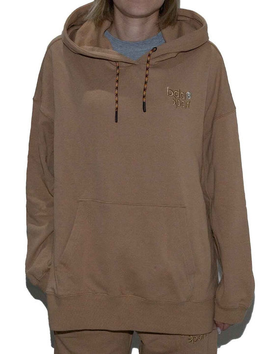 Damen Sweatshirt Kapuzen Braun