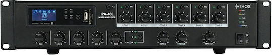 Ihos IPA-480 Integriert Kommerzieller Verstärker mit 6 Zonen und FM/Bluetooth-Anschlüssen