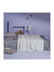 Kentia Notte Velvet Blanket Double 220x240cm White