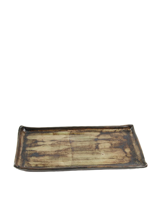 Rectangulars Ceramic Serving Platter Brown 28.5x14cm