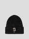 Karl Lagerfeld Beanie Unisex Beanie Gestrickt in Schwarz Farbe