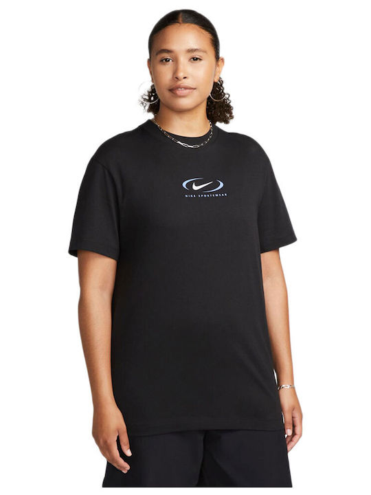 Nike Damen Sportlich T-shirt Schwarz