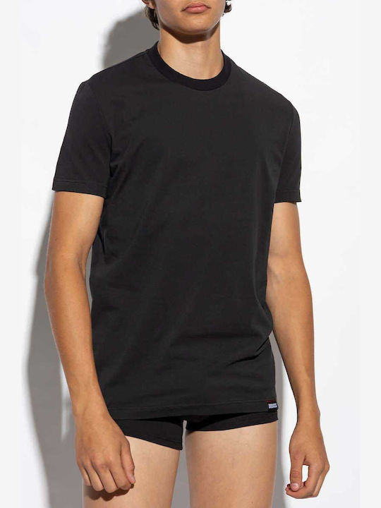 Dsquared2 T-shirt Bărbătesc cu Mânecă Scurtă Negru