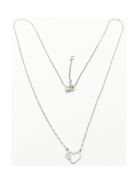 PS Silver Halskette mit Design Engel aus Silber