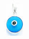 PS Silver Halskette Auge aus Silber Hellblau