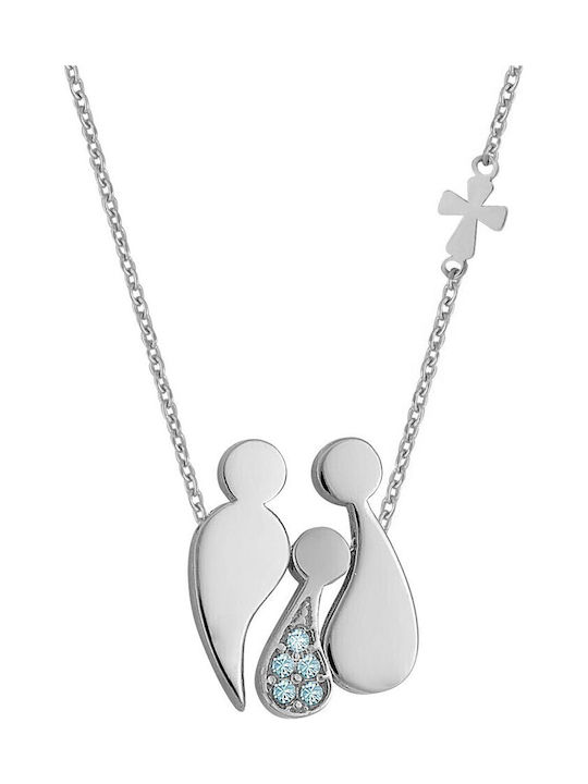 Verorama Family Necklace Made of Silver Blue
