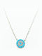 PS Silver Necklace Eye Made of Silver with Turquoise Zircon