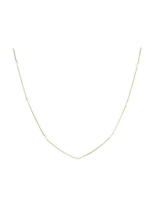 Ortaxidis Necklace from Gold 14K with Pearls