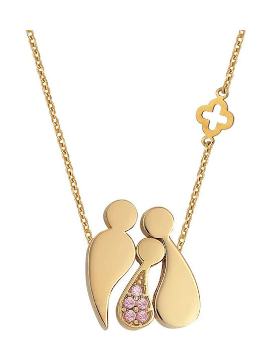 Verorama Family Necklace Made of Gold Plated Si...