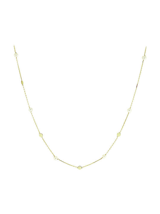 Ortaxidis Halskette aus Gold 14K mit Perlen