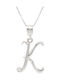 Ortaxidis Monogram "Κ" from White gold 14K with Zircon