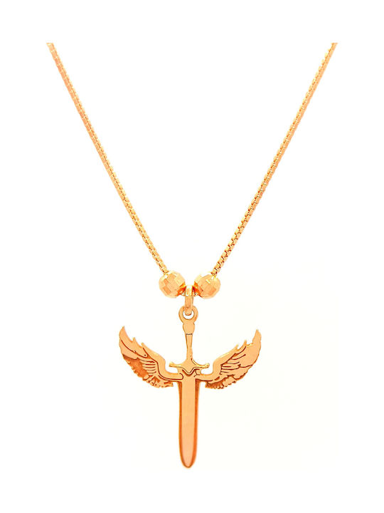 PS Silver Halskette mit Design Engel aus Vergoldet Silber